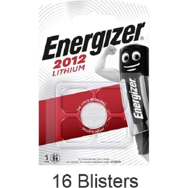 16 stuks (16 blisters a 1 stuk) Energizer Lithium Knoopcel Batterij CR2012 3V