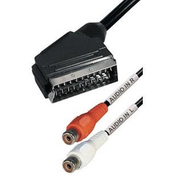Transmedia Scart (m) naar Tulp stereo 2x RCA (v) audio adapter / zwart - 0,20 meter
