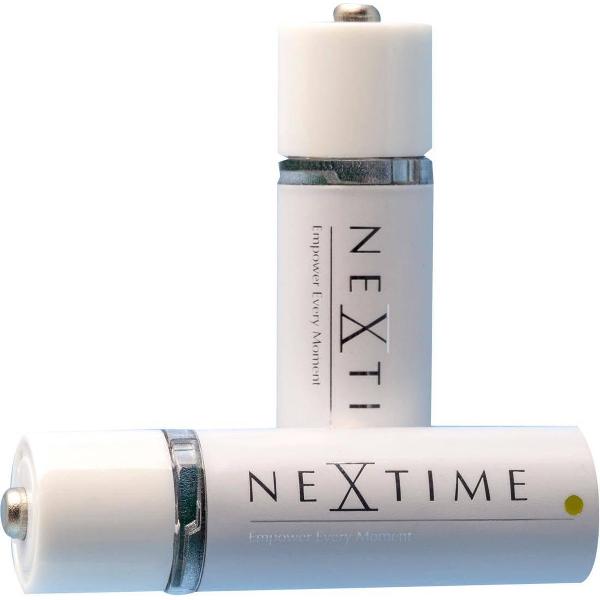NeXtime USB oplaadbare Batterij - AA Batterijen - Oplaadbaar via USB - Pack van 2x AA Penlite