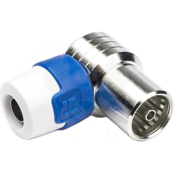 Angled female IEC connector