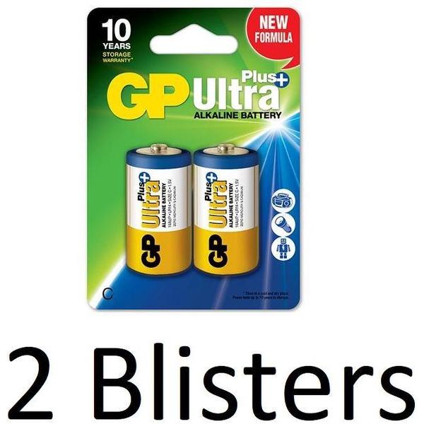 4 Stuks (2 Blisters a 2 st) GP Ultra Plus Alkaline D Batterijen