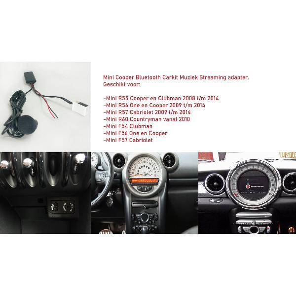 Bluetooth Carkit Muziek Streaming Adapter Mini R57 Cabrio Cabriolet S 09 t/m 14 Aux