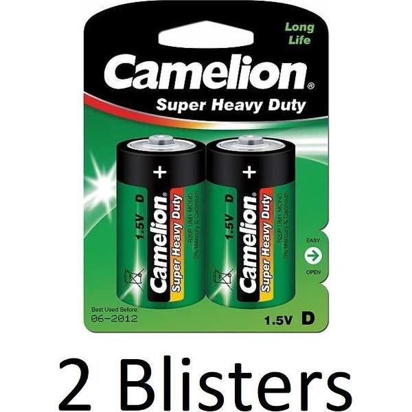 4 Stuks (2 Blisters a 2 st) Camelion Super Heavy Duty D Cell Batterijen