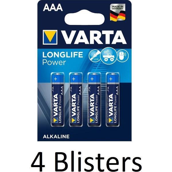16 Stuks (4 Blisters a 4 st) Varta Longlife Power AAA Batterijen