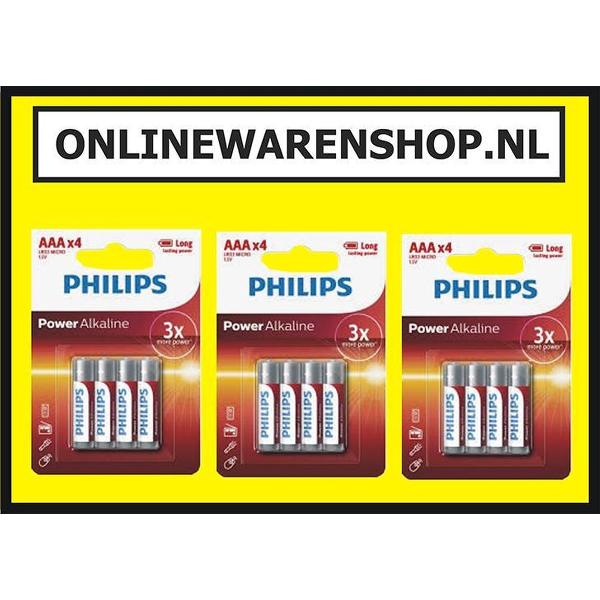 Batterijen Philips AAA 3 Pakjes.