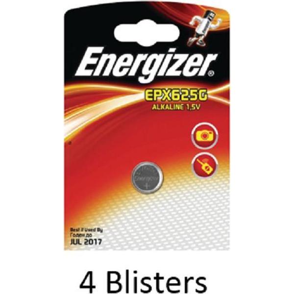 4 stuks (4 blisters a 1 stuk) Energizer Alkaline knoopcel 625A 1.5V EPX625G