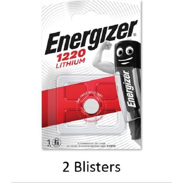 2 stuks (2 blisters a 1 stuk) Energizer Lithium CR1220 3V