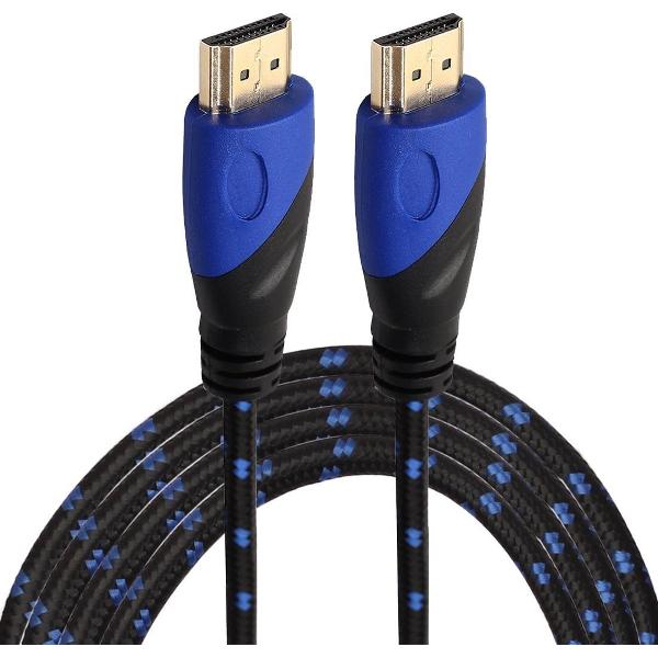 HDMI kabel 3 meter - HDMI naar HDMI - 1.4 versie - High Speed - HDMI 19 Pin Male naar HDMI 19 Pin Male Connector Cable - Nylon blue line