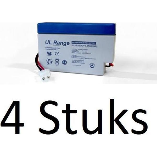 4 Stuks Loodaccu Ultracell UL 12v 800mAh