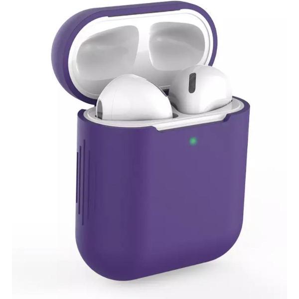 Bescherm Hoes Cover Case voor Apple AirPods (Siliconen) - Paars