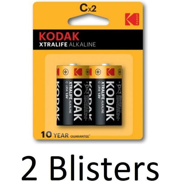 4 Stuks (2 Blisters a 2 st) Kodak XTRALIFE alkaline C/LR14