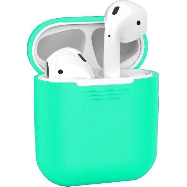 Hoes voor Apple AirPods Hoesje Siliconen Case Cover - Mint Groen
