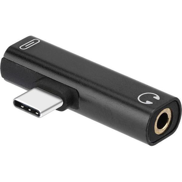USB-C (USB Type C) Male naar Audio 3.5mm Female adapter - Zwart