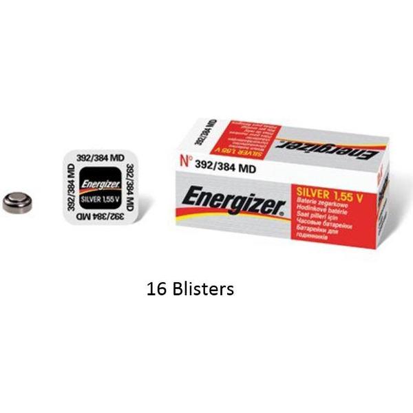 16 stuks (16 blisters a 1 stuk) Energizer 384/392 knoopcel Zilver-oxide (S) 1,55 V horloge batterij