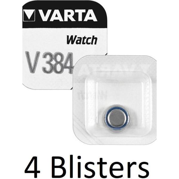 4 Stuks (4 Blisters a 1 st) Varta SR41 SW/V384 Single-use battery Zilver-oxide 1,55 V