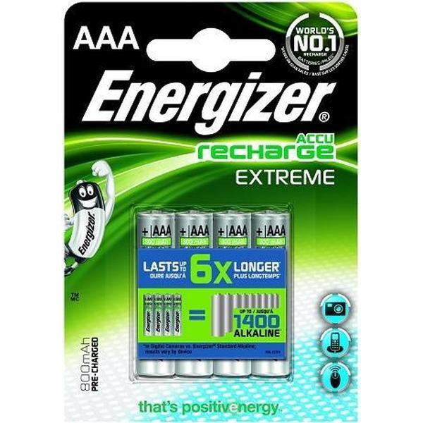 Energizer Extreme AAA Oplaadbaar 800 mAh Blister 4