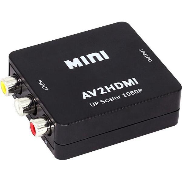 WiseGoods - Premium Tulp AV Naar HDMI Adapter - RCA Naar HDMI Composiet Audio Video Kabel Converter - Zwart