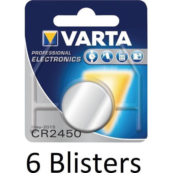 6 Stuks (6 Blisters a 1 st) Varta CR2450 Wegwerpbatterij Lithium