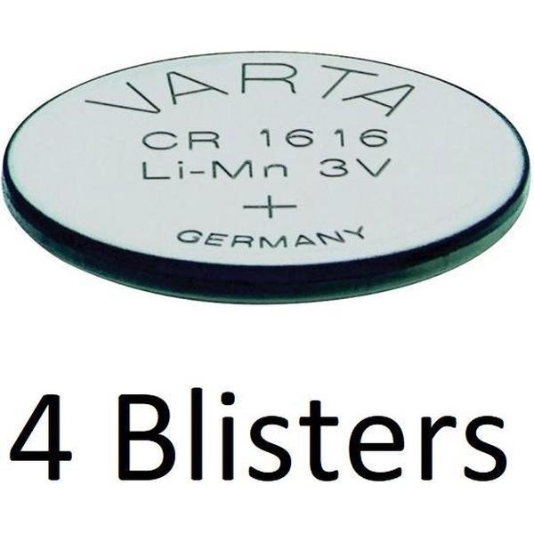 4 Stuks (4 Blisters a 1 st) Varta CR1616 Wegwerpbatterij Lithium