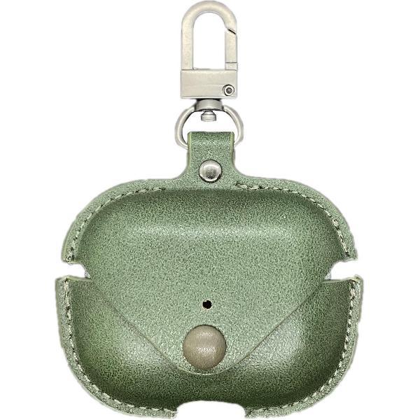 Hoes - Etui - Leer - Groen - geschikt voor Airpods Pro