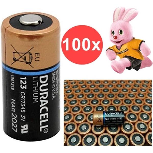 100 Stuks - Duracell CR123A CR123 3V Lithium batterij