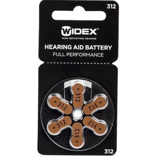 Widex | Hoortoestel batterijen | 1 pakjes | 6 batterijen | Bruine sticker | P312 | gehoorapparaat