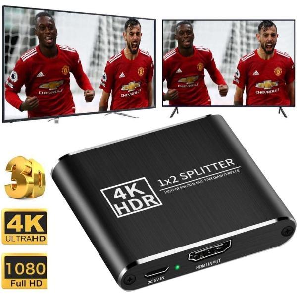 HDMI Splitter 1 Naar 2 – HDMI Splitter 4k – 2 Poorts – HDMI Verdubbelaar + Gratis 1,5m HDMI Kabel