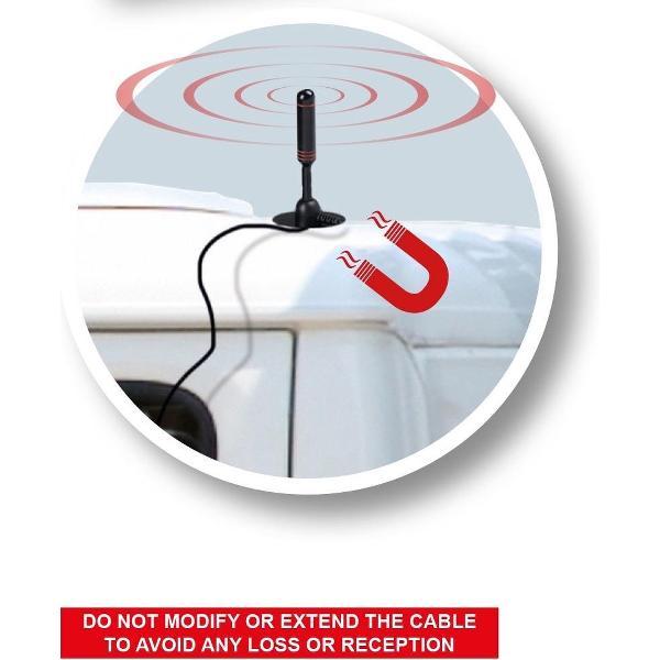 All Ride TV-Antenne - DVB-T - Versterkt - Magnetische Voet - Kabellengte 4 Meter - Zwart