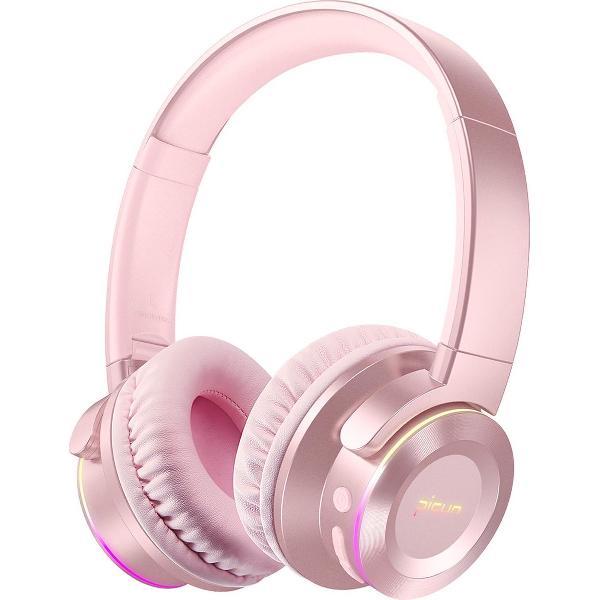 Picun B9 - draadloze koptelefoon/hoofdtelefoon - touch controle – call pickup - Ingebouwde HD-microfoon – met noise cancelling – dual devices connected – goud-roos