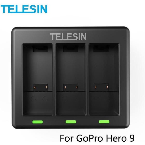 PRO SERIES 3x Slots Led Licht Oplader Geschikt voor GoPro Hero 9