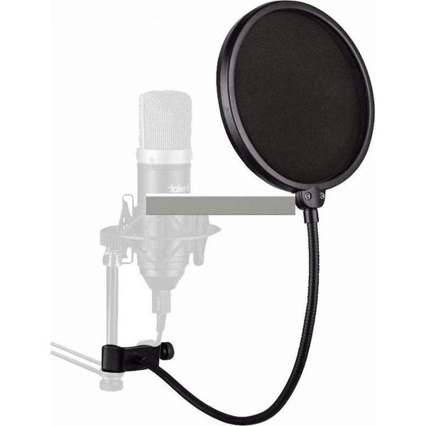 NÖRDIC MFK-007 Popfilter voor bescherming voor microfoonstandaard,13 cm, Zwart