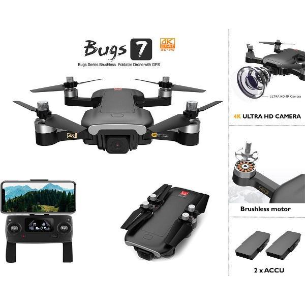 MJX Bugs 7 Drone quadcopter - 4K ULTRA HD Camera - Brushless motor - GPS 300M - opvouwbaar -terugkeer functie + Extra accu