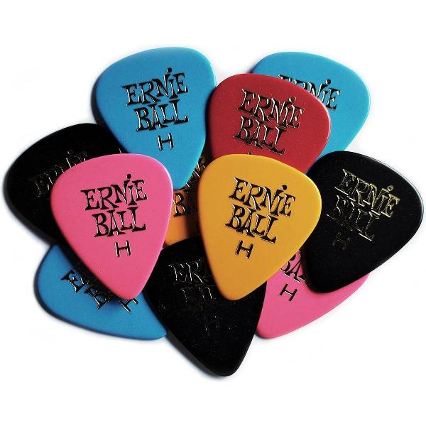 Ernie Ball Plectrums - Standard Celluloid Heavy Mixed Colors - 12 stuks