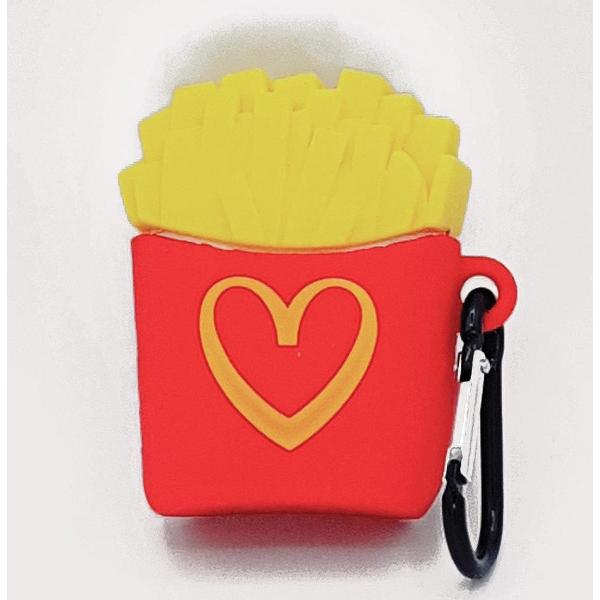 Cartoon Silicone Case voor Apple Airpods - i love fries - met karabijn