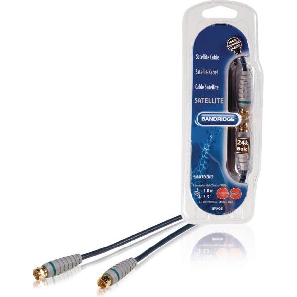 Bandridge BVL9001 coax-kabel 1 m 1x F Zwart