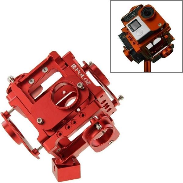 PULUZ 6 in 1 CNC Aluminium behuizing Shell beschermende kooi met schroef voor GoPro HERO4 / 3 + (rood)