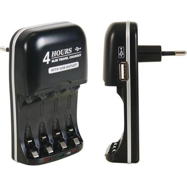 Snellader Voor Nimh-Batterijen Met Usb-Uitgang