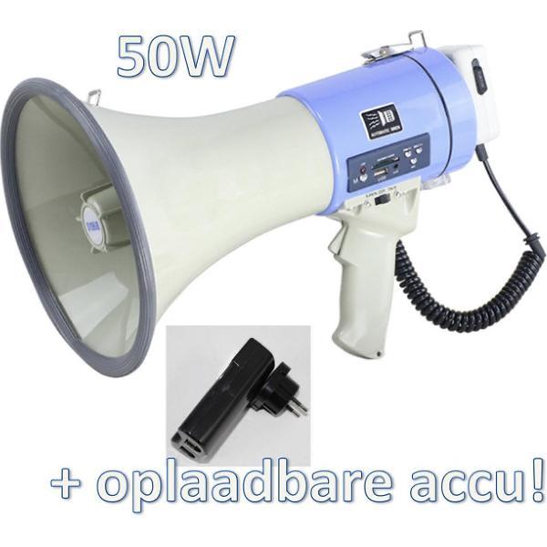 Megafoon 50W met oplaadbare accu (MOONLIGHT)