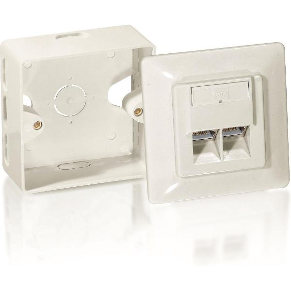 Equip 125761 German Face Plate [Cat.6 w/ Back Box, single retail box, pure white]