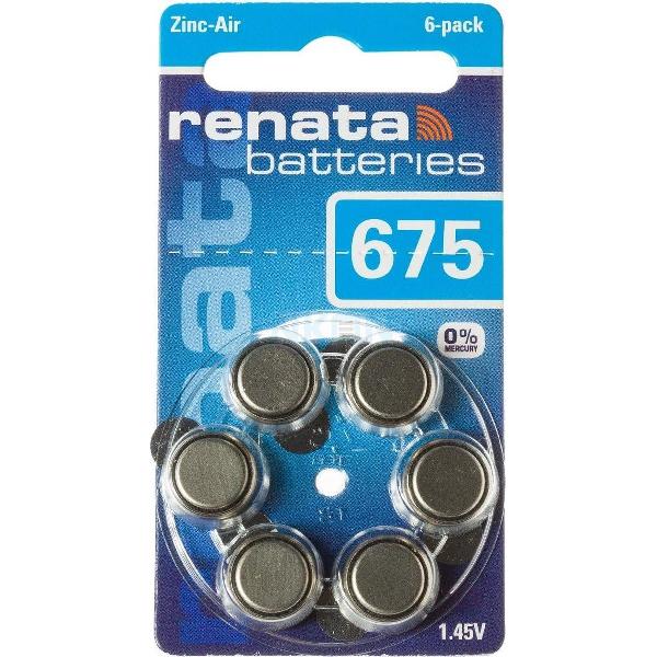 6 Stuks (1 Blister a 6st) Renata 675 / ZA675 / PR44 Gehoorapparaat batterijen 1.45V