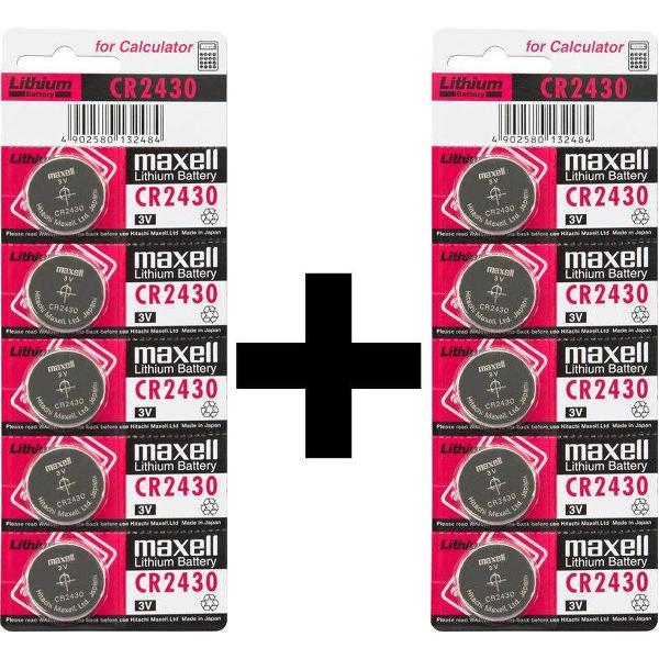 CR2430 knoopcell batterijen Maxell - 3V - 1+1 Gratis
