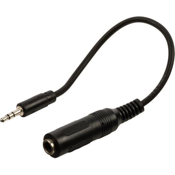 Valueline 3,5mm Jack (m) - 6,35mm Jack (v) stereo audio adapter - 0,20 meter