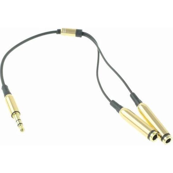 Headset Splitter - 3.5 mm Mini Jack Aux Audio Kabel - Apple Koptelefoon Splitter