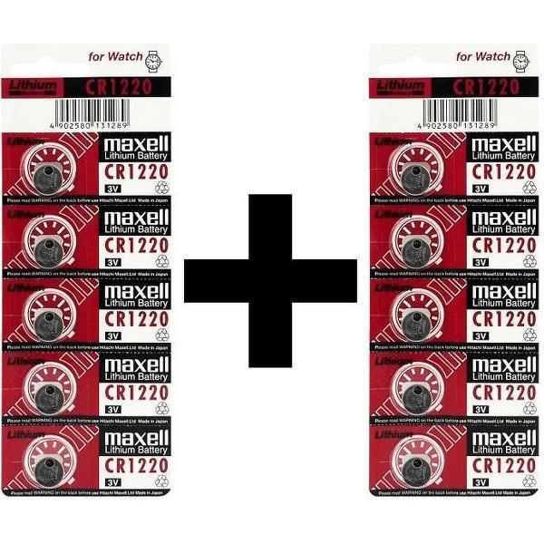CR1220 Lithium knoopcellen 10 stuks Maxell - Horloge Batterijtjes - 1+1 Gratis