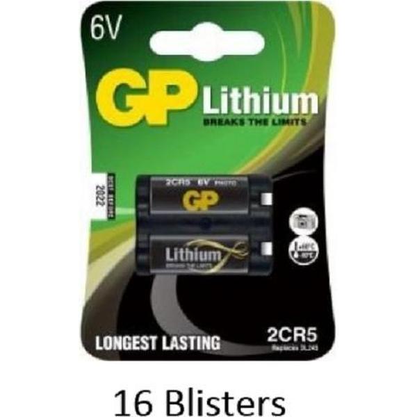 16 stuks (16 blisters a 1 stuks) GP Lithium 2CR5 6v