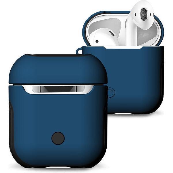 Hybride Silicone Case Cover Hoesje voor Apple Airpods - KELERINO. - Blauw