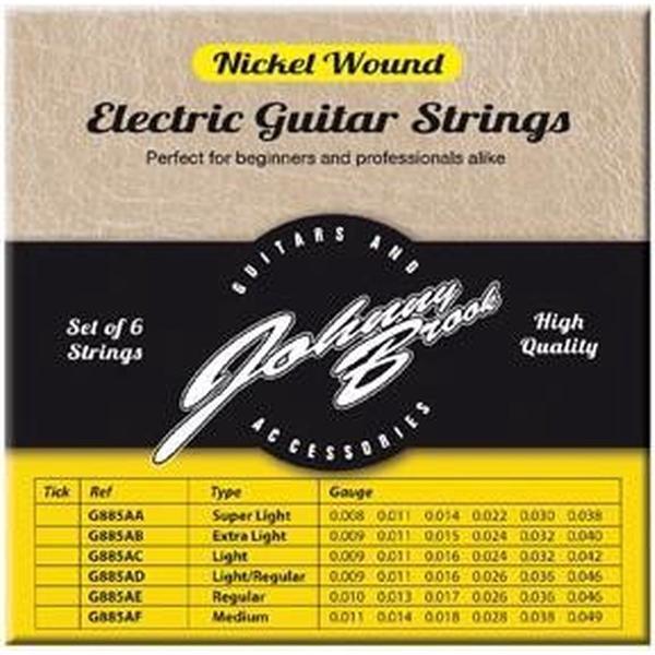 Set van 6 Nickel Wound Elektrische Gitaar Snaren - Gauge Light