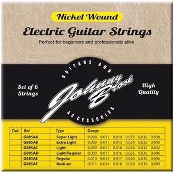 Set van 6 Nickel Wound Elektrische Gitaar Snaren - Gauge Extra Light