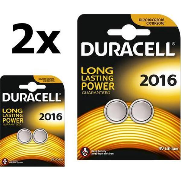 4 Stuks (2 Blisters a 2st) - Duracell CR2016 Professional Electronics 3V 90mAh Lithium knoopcel