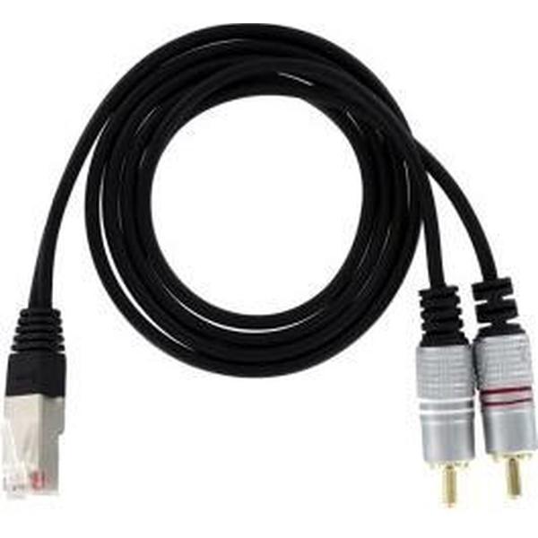 Aansluitkabel RJ45 - 2xRCA opname/weergave 3 mtr.